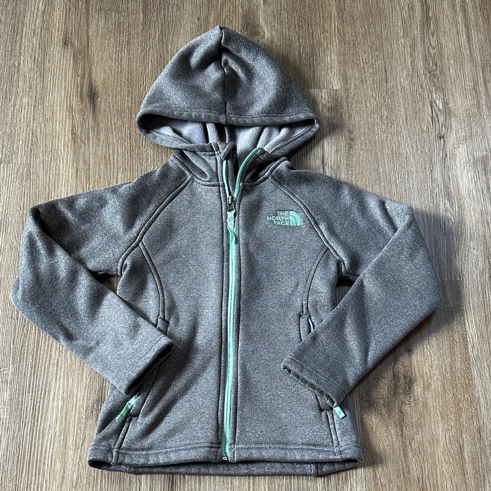 The North Face Kids Gray and Teal Hoodie